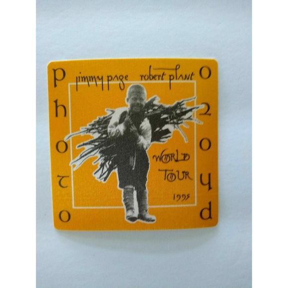Jimmy Page Robert Plant Backstage Pass Led Zeppelin 1995 Hard Rock Music Orange - Picture 3 of 4